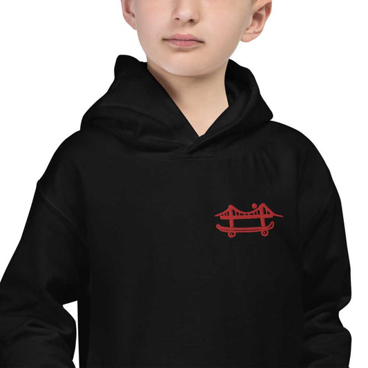 Kids Black Front Logo Hoodie